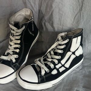 Black and White High-Top Sneakers